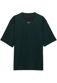 Prada triangle logo cotton t-shirt - Verde