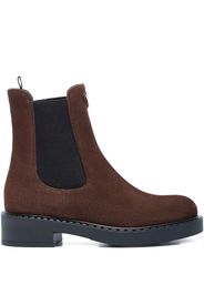 Prada logo-plaque chelsea boots - Marrone