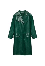 Prada double-breasted leather coat - Verde