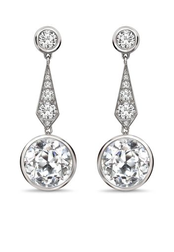 Pragnell Vintage 18kt white gold diamond drop earrings - Argento