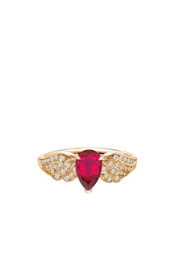 Anello Tiara in oro rosa 18kt con diamanti e rubini