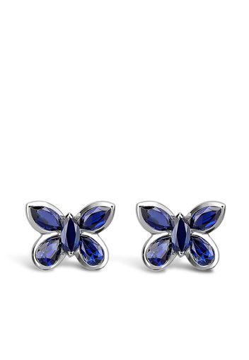 Pragnell 18kt white gold sapphire butterfly stud earrings - Argento