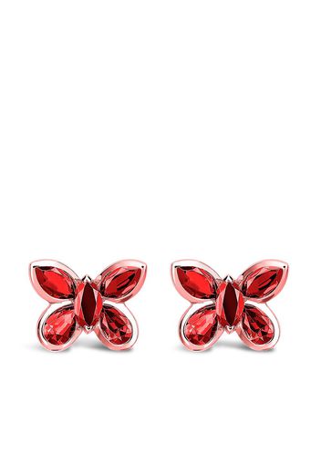 Pragnell 18kt rose gold ruby butterfly stud earrings - Rosa