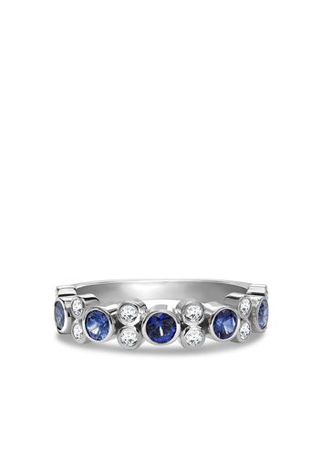 Pragnell 18kt white gold Bubbles blue sapphire and diamond half-eternity ring - Argento