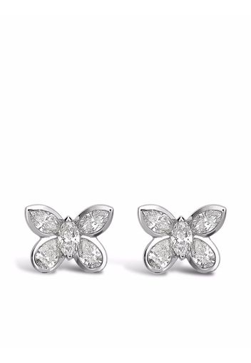 Pragnell 18kt white gold Butterfly diamond stud earrings - Argento