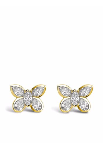 Pragnell 18kt yellow gold Butterfly diamond stud earrings - Oro