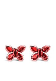 Pragnell 18kt rose gold ruby butterfly stud earrings - Rosa