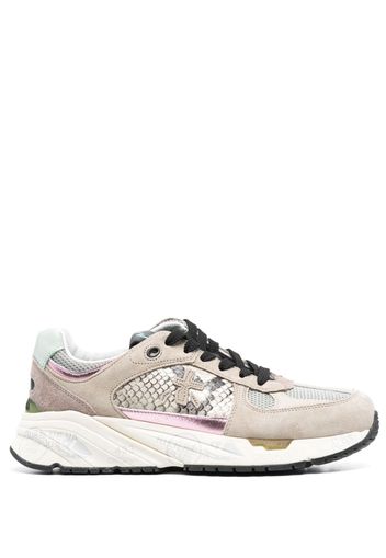 Premiata Mased panelled snakeskin-print sneakers - Toni neutri