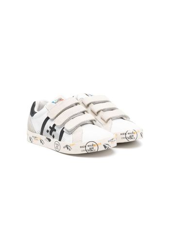 Premiata Kids Andy touch-strap leather sneakers - Bianco