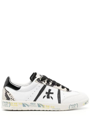 Premiata Bonnie snakeskin-effect panneled sneakers - Bianco