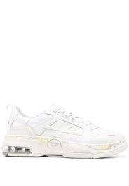 Premiata panelled low-top leather sneakers - Bianco