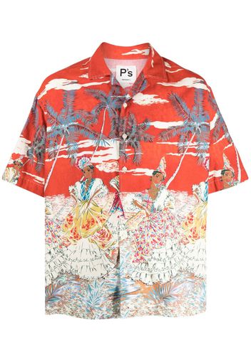 PRESIDENT'S Camicia con stampa grafica - Rosso