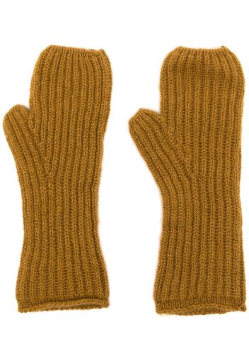 Pringle of Scotland Fisherman's ribbed cashmere gloves - Marrone