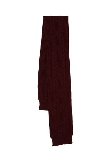 Pringle of Scotland cable-knit ribbed scarf - Rosso