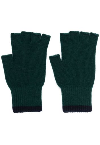 Pringle of Scotland fingerless cashmere gloves - Verde