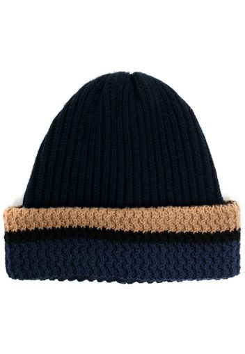 Pringle of Scotland colour-block wool-cashmere beanie - Blu