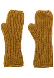 Pringle of Scotland Fisherman's ribbed cashmere gloves - Marrone