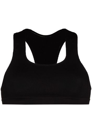 Prism ribbed racerback sports bra - Nero