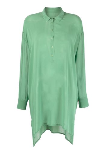 Private 0204 button-placket silk shirt - Verde