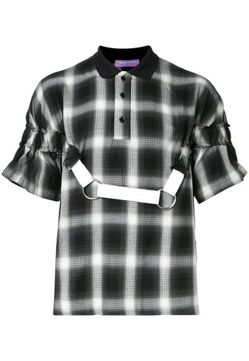 plaid polo with harness