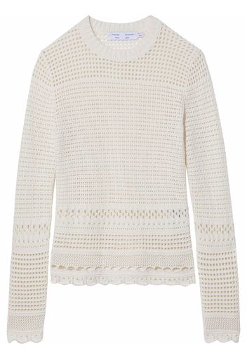 Proenza Schouler White Label Silk Cotton Pointelle Top - Toni neutri