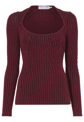 Proenza Schouler White Label Plated ribbed-knit jumper - Rosso