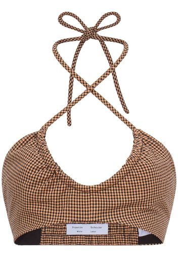 Proenza Schouler White Label gingham-check-pattern bralet - Arancione