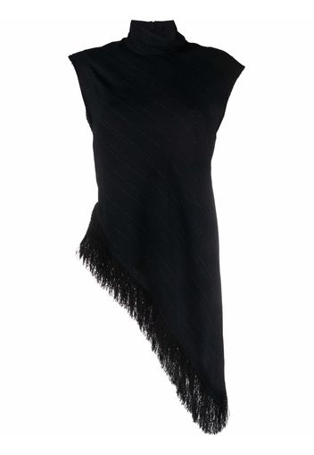 Proenza Schouler textured fringed asymmetric top - Nero