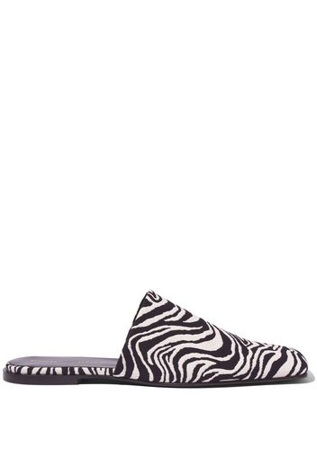 Proenza Schouler Trap zebra jacquard slippers - Bianco