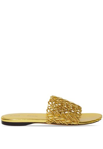 Proenza Schouler metallic-effect woven slides - Oro