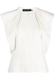 Proenza Schouler Blusa smanicata con zip - Bianco