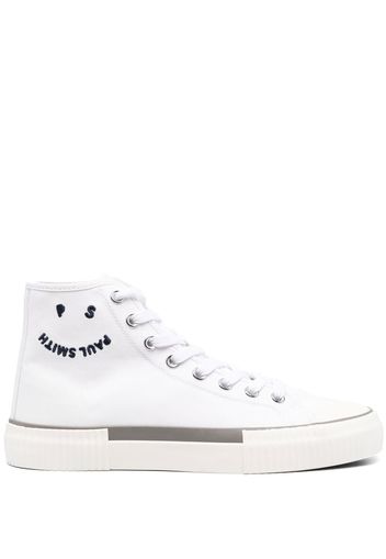 PS Paul Smith logo-embroidered high-top sneakers - Bianco