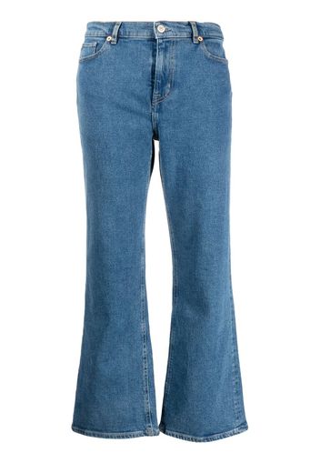 PS Paul Smith cropped organic-cotton flared jeans - Blu