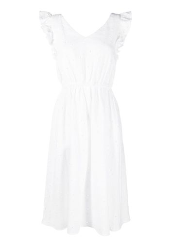 PS Paul Smith embroidery-detail ruffled dress - Bianco