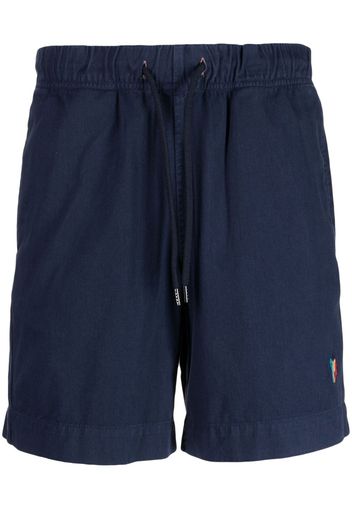 PS Paul Smith logo-embroidered cotton track shorts - Blu