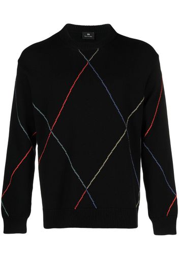 PS Paul Smith stripe-detail crew-neck jumper - Nero