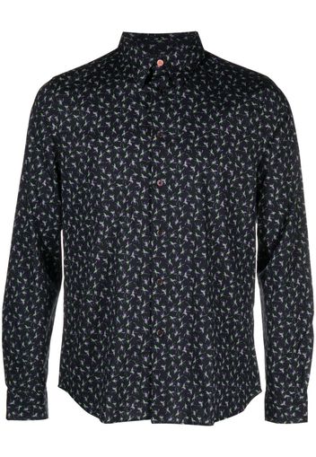 PS Paul Smith abstract-print long-sleeve shirt - Blu