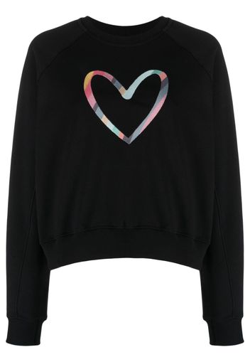 PS Paul Smith Felpa con stampa Spray Swirl Heart - Nero