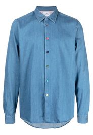 PS Paul Smith mid-wash long-sleeve denim shirt - Blu