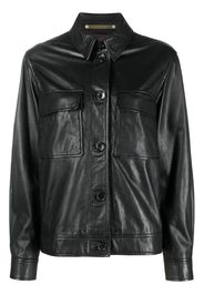 PS Paul Smith button-up leather shirt jacket - Nero