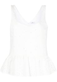 PS Paul Smith broderie anglaise peplum-hem blouse - Bianco