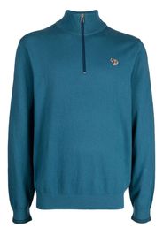 PS Paul Smith logo-patch zip-up jumper - Blu