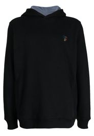 PS Paul Smith logo-embroidered organic cotton hoodie - Nero