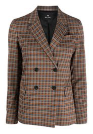 PS Paul Smith checked double-breasted blazer - Marrone