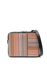 PS Paul Smith Signature Stripe leather crossbody bag - Nero