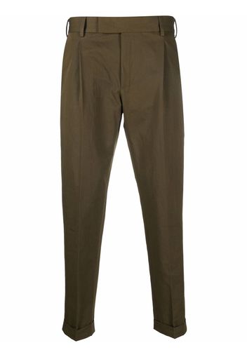 PT TORINO cropped tapered-leg trousers - Verde