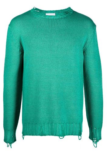 PT TORINO distressed virgin wool jumper - Verde