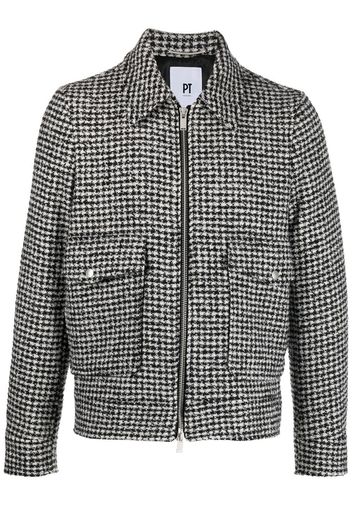PT TORINO check-pattern zip-up jacket - Nero