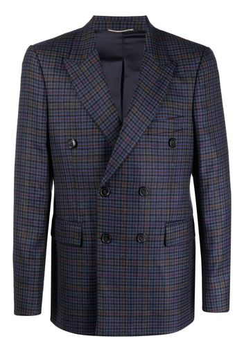 PT Torino double-breasted check blazer - Blu