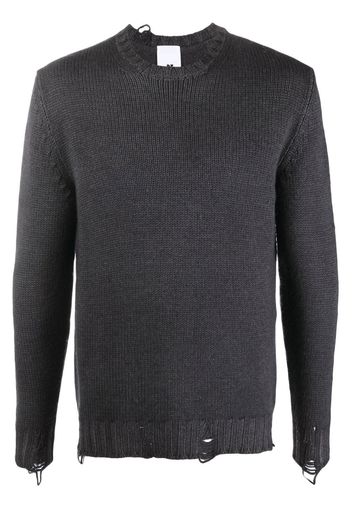 PT TORINO distressed round-neck jumper - Grigio